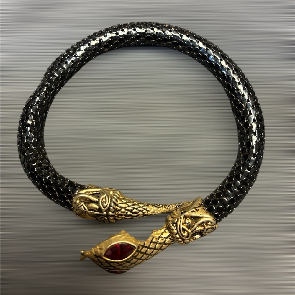 Vintage Snake Blue Eyes Necklace/Belt & Red Eyes Bracelet Set - UNIQUE RARE - Picture 4 of 4
